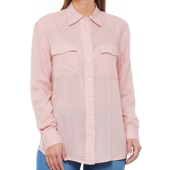 NWT FRYE Pink Addie Western Shirt - Picture 3 of 4